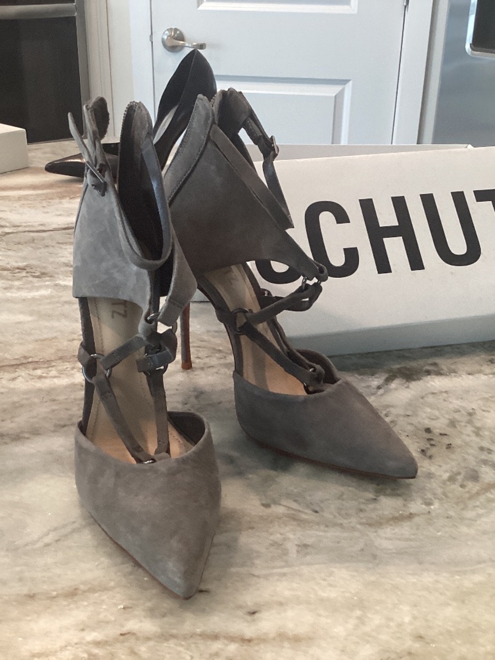 Schutz high heel suede stiletto pumps